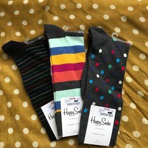 3 Pair Lot of Happy Socks